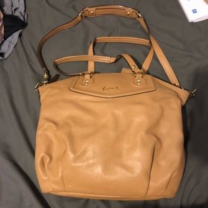 Tan coach bag